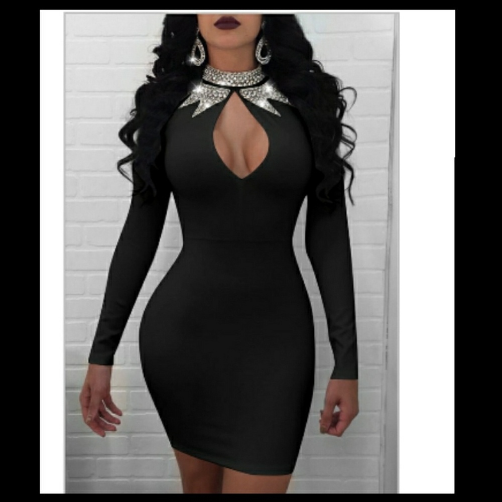 Black and Silver Mini Dress